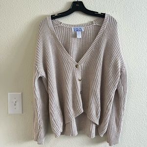 Beige Oversized Cardigan